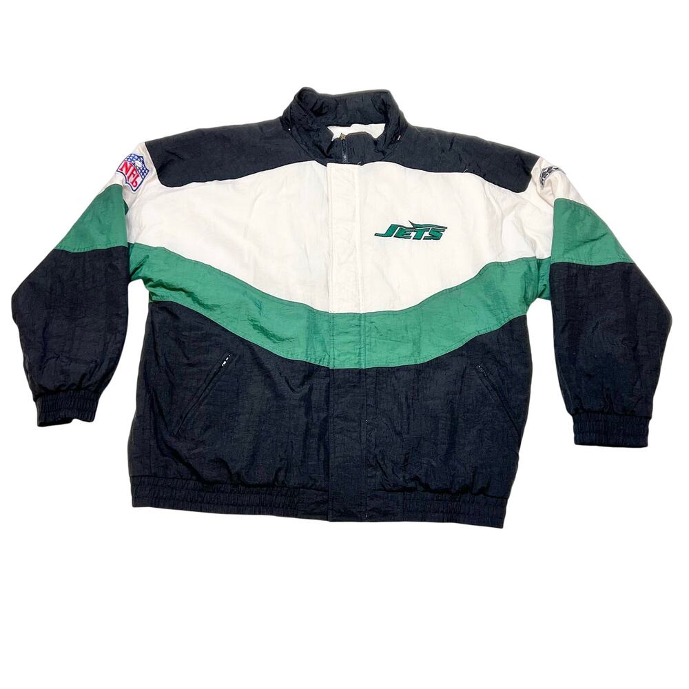 Vintage New York Jets Pro Line Apex One Puffer Jacket XL NFL Football 90's